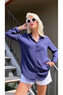 POLO BONETTA Kadın Basic Standart Kalıp Dokuma Viskoz Kumaş Gömlek Bluz