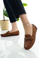 سگک زنجیر تنباکوی تخت زنانه کفی راحت و راحت کفش راحتی شیک-thumb