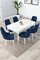 Table White Chairs Navy Blue