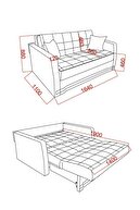 مبل آدونیس با تخت دونفره و جعبه انباری 140 اینچی خاکستری-thumb