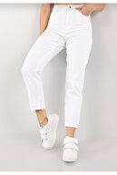 شلوار جین فاق بلند بلند جین سفید لاکرا-thumb