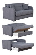 مبل آدونیس با تخت دونفره و جعبه انباری 140 اینچی خاکستری-thumb