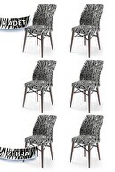 Chair Zebra Pattern Legs Walnut