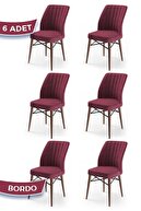 Chair Claret Red Legs Walnut