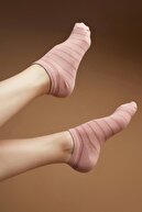 Penti Pembe Gri Beyaz Shiny Line 3lü Patik Çorap