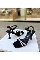 Gloriys Ayakkabı & Çanta Siyah Taşlı 9 Cm Topuklu Ayakkabı