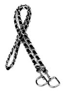 Silver Chain - Black Faux Leather