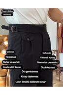 شلوار برش ایتالیایی مردانه با کمربند قابل تنظیم-thumb