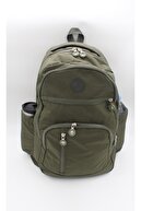 کیف مدرسه کوله پشتی مسافرتی خاکی چندچشمی سایز بزرگ پارچه ای یونیسکس کرینکل ضد آب-thumb