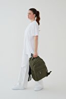 کیف مدرسه کوله پشتی مسافرتی خاکی چندچشمی سایز بزرگ پارچه ای یونیسکس کرینکل ضد آب-thumb