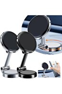 نگهدارنده گوشی مغناطیسی داخل خودرو تاشو، دستگیره کامل، سازگار با همه گوشی‌ها، مشکی-thumb