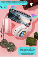 هدست بلوتوث P68 Plus با کیفیت گوش گربه ای بلوتوث دقیق بی سیم رنگارنگ RGB-thumb