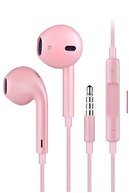 هدست سیمی صورتی ورودی جک iOS Android با هدفون 3.5 میلی متر سازگار-thumb