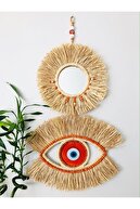 Wooden natural wicker beige orange
