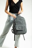 کیف مدرسه بند ارتوپدی قابل تنظیم یونیسکس خاکستری سایز مگا با 9 محفظه و محفظه لپ تاپ-thumb