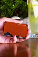 Cardx - Burano Clips - نسل جدید کیف پول و نگهدارنده کارت فلزی مینیمالیستی - محافظ RFID - Unisex (نارنجی)-thumb