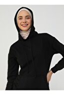 Refka Kapüşonlu Sweatshirt Siyah Basic
