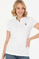 تی شرت یقه پولو سفید زنانه-thumb