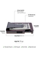 Cardx - Burano Clips - نسل جدید کیف پول مینیمالیست و نگهدارنده کارت فلزی - محافظ Rfid (BROWN)-thumb