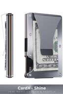Cardx - Shine Clips - نسل جدید کیف پول مینیمالیست، نگهدارنده کارت - Rfid Blocking، زنان و مردان (نقره ای)-thumb