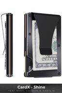 Cardx - Shine Clips - نسل جدید کیف پول مینیمالیست، نگهدارنده کارت - Rfid Blocking، زنان و مردان (سیاه)-thumb