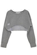 سویشرت نخی شانه دار دخترانه آستین بلند دوزی شده-thumb