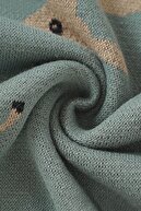 پتوی بافتنی نوزاد دختر و پسر 85cm X85cm ناز جیلان سبز-thumb