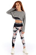 جوراب شلواری اسپرت دخترانه با الگوی هندسی مدرن عاشقانه-thumb