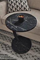 کاناپه میز قهوه چرخ دار C میز کنار میز میز قهوه تودرتو میز پذیرایی - طرح مرمر مشکی-thumb