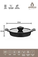 ست تابه چدنی 6 تکه (املت) گرانیتی با درب شیشه ای آسترال-thumb