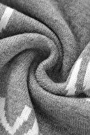 پتو بافتنی نوزاد دختر و پسر 85cm X85cm خاکستری رنگین کمانی-thumb