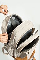 کیف مدرسه بند ارتوپدی قابل تنظیم یونیسکس کرم سایز مگا با 9 محفظه و محفظه لپ تاپ-thumb