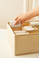 9 محفظه کشوی بژ لانه زنبوری داخل کابینت سازماندهی لباسشویی سازماندهی جعبه ذخیره سازی تاشو-thumb