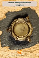 سینی خاکستر زیرسیگاری زیرسیگاری طلایی رنگ آنتیک مدل 7-thumb