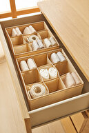 9 محفظه کشوی بژ لانه زنبوری داخل کابینت سازماندهی لباسشویی سازماندهی جعبه ذخیره سازی تاشو-thumb