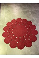 فرش قرمز کلارت طرح گل جوت حصیری-thumb