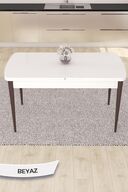 Table White Feet Walnut