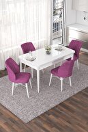 Table White Chairs Purple