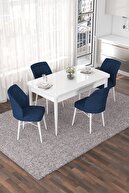 Table White Chairs Navy Blue
