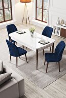 Table White Chairs Navy Blue