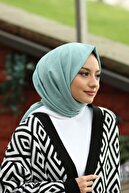 مدل شال جاز نخی کراس حجاب - سبز آبی-thumb