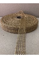 روبان توری جوت طلایی 1 متری (عرض 2.5 سانتی متر) – روبان – روبان-thumb