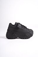 کفش ورزشی کتانی زنانه گاه به گاه با زیره بلند مشکی-thumb