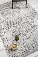 فرش طرح دار رانر خاکستری قابل شستشو چنیل فرش لبه دار کف راهرو 7760-thumb