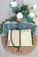 5 عدد تسبیح پاکت دار اسم مخمل چاپ شده ست کتاب یاسین مولود هدیه سبز-thumb