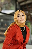 مدل شال جاز حجاب نخی کراس -خردلی-thumb