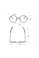 عینک های رترو گرد شیشه شفاف با قاب مشکی-thumb