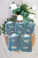 5 عدد تسبیح پاکت دار اسم مخمل چاپ شده ست کتاب یاسین مولود هدیه سبز-thumb