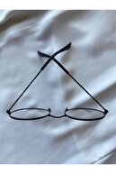 عینک های رترو گرد شیشه شفاف با قاب مشکی-thumb