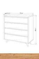 Suvera 4 کشو بلوط بلوط سفید-thumb